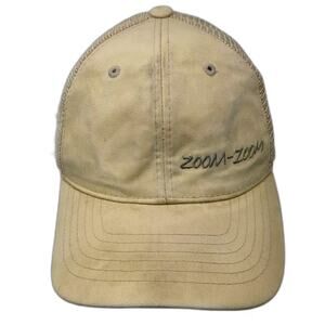 Magic Headwear Trucker Hat Beige OS Snapback Zoom-Zoom Mesh Embroidered Cap